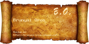 Brunyai Oros névjegykártya